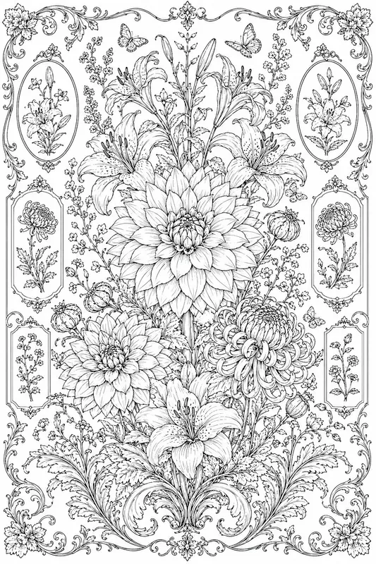 Vintage Botanical Illustrations Line Art