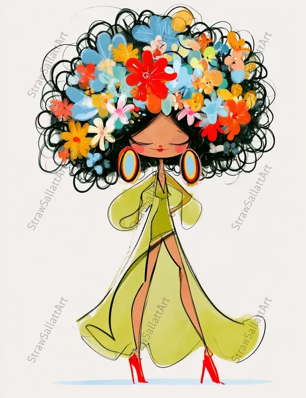 Colorful Fashion Girls Etsy Cliparts