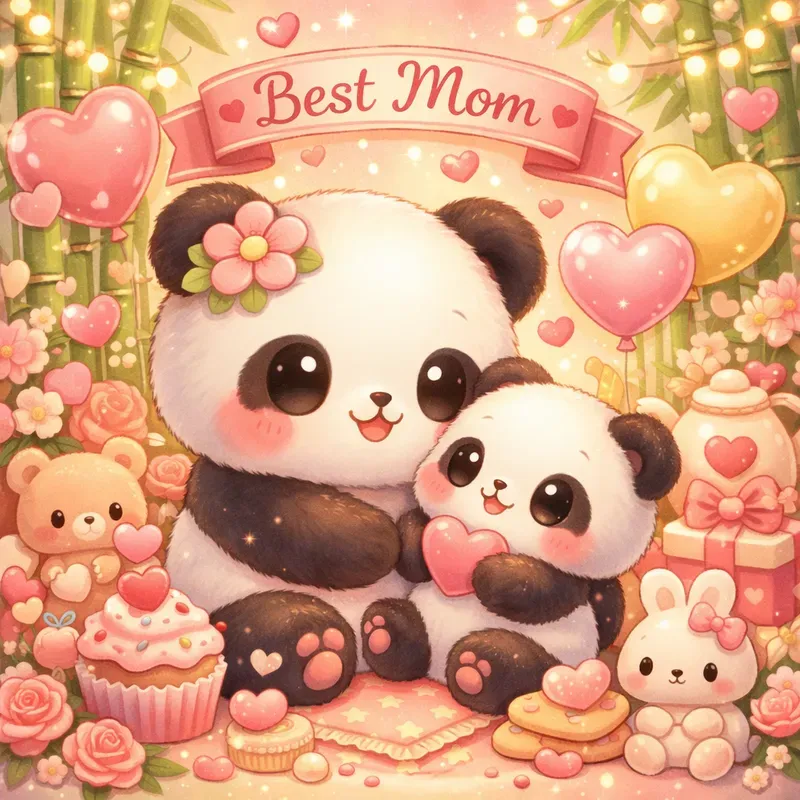 Kawaii Mothers Day Illustrations