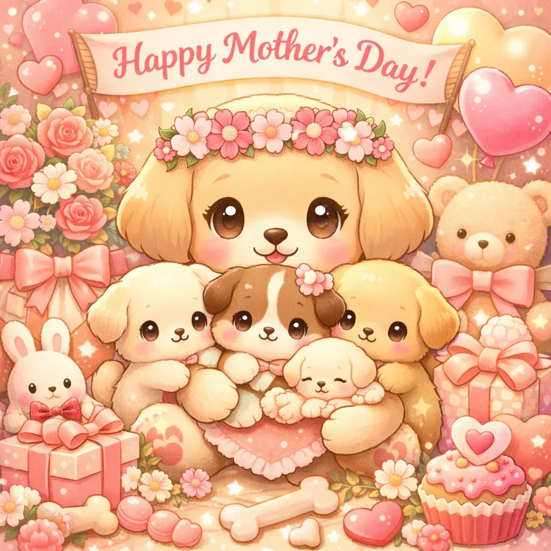 Kawaii Mothers Day Illustrations