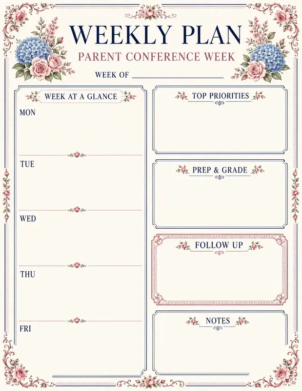 Grandmillennial Teacher Weekly Planners