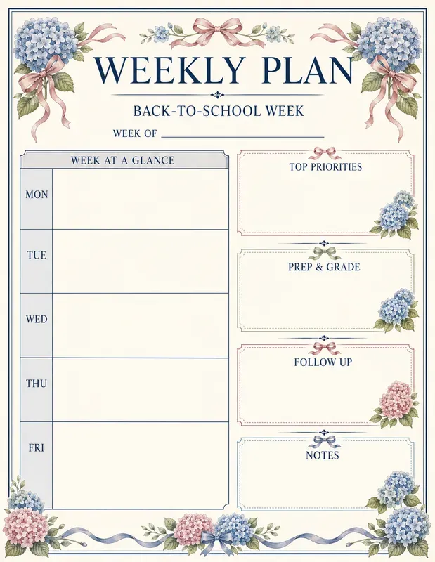 Grandmillennial Teacher Weekly Planners