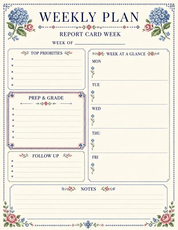 Grandmillennial Teacher Weekly Planners