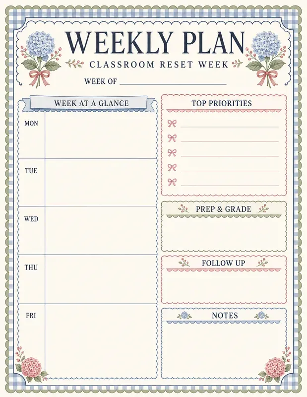Grandmillennial Teacher Weekly Planners