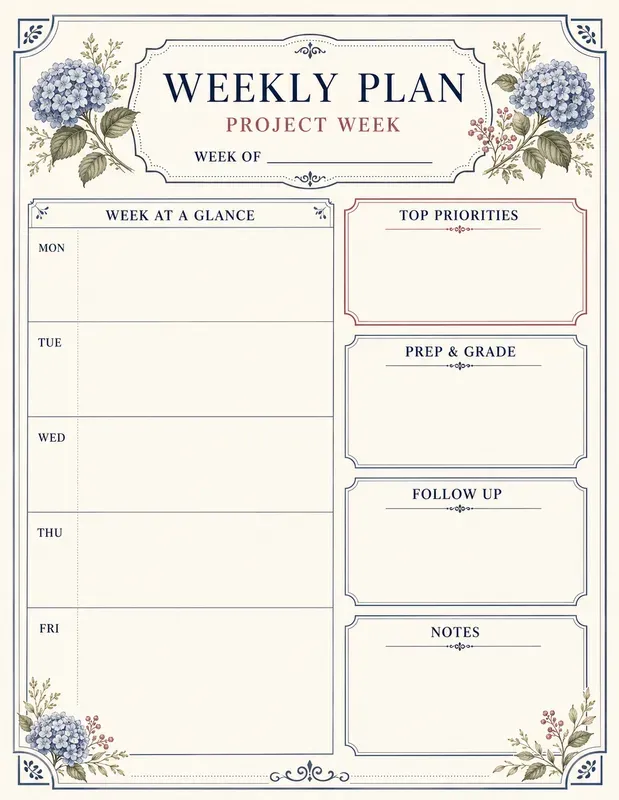 Grandmillennial Teacher Weekly Planners