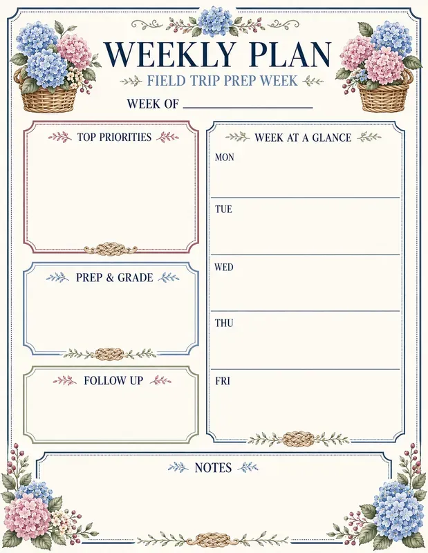 Grandmillennial Teacher Weekly Planners