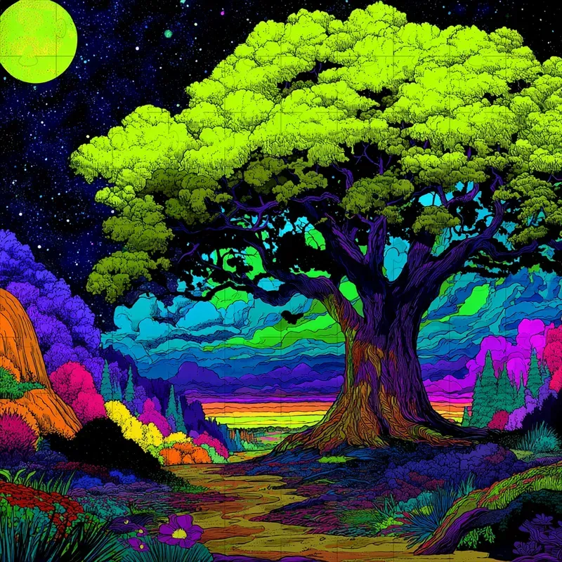 Ink Neon Psychedelic Blacklight Pops