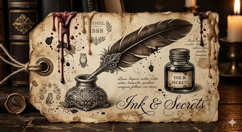 Quill Ink Bottle Tags