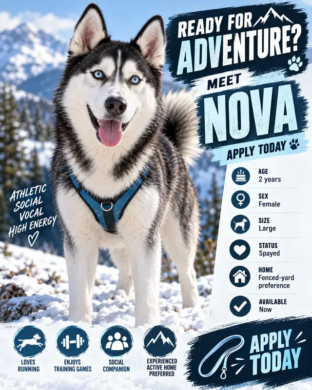 Pet Adoption Profile Flyer Social Cards