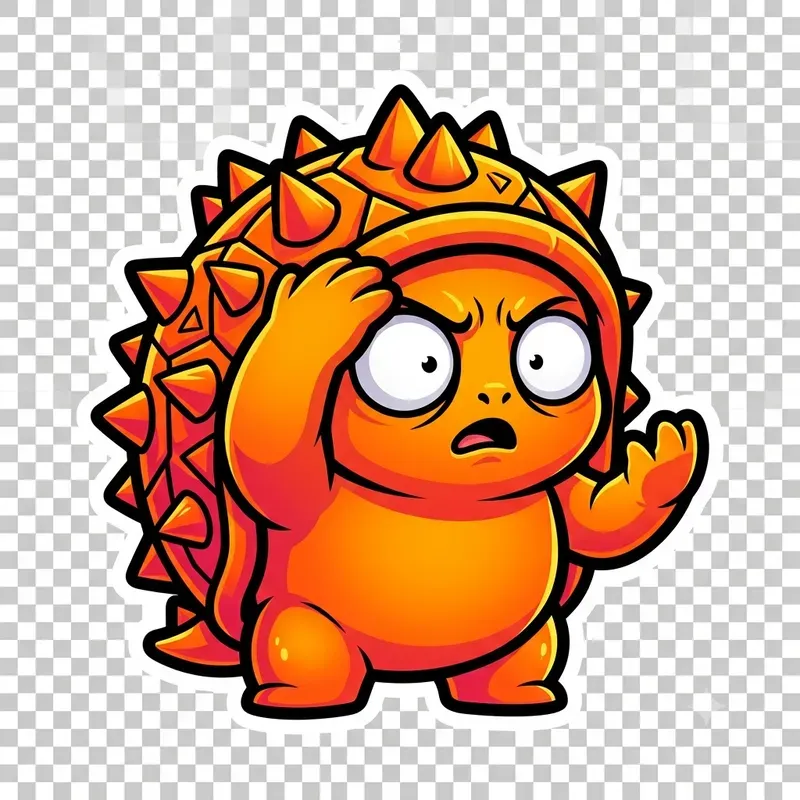 Angry Durian Chibi Sticker Meme Art