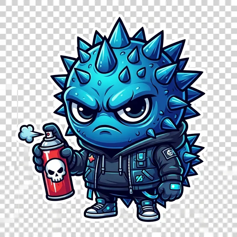 Angry Durian Chibi Sticker Meme Art