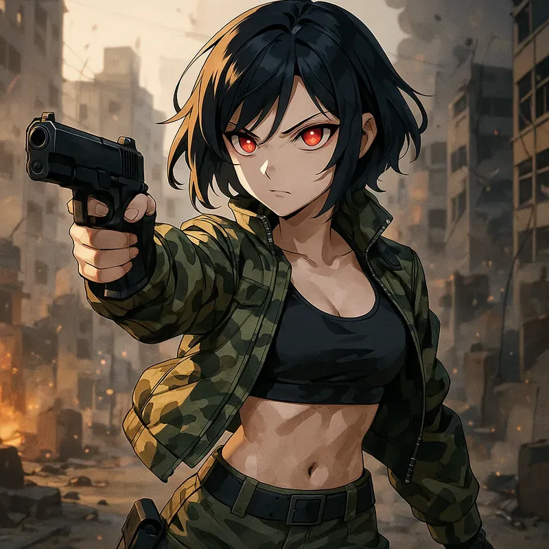 Anime Girls Assassins In Tactical Gear
