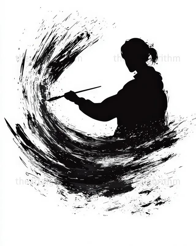Dynamic Silhouettes Ink Illustrations