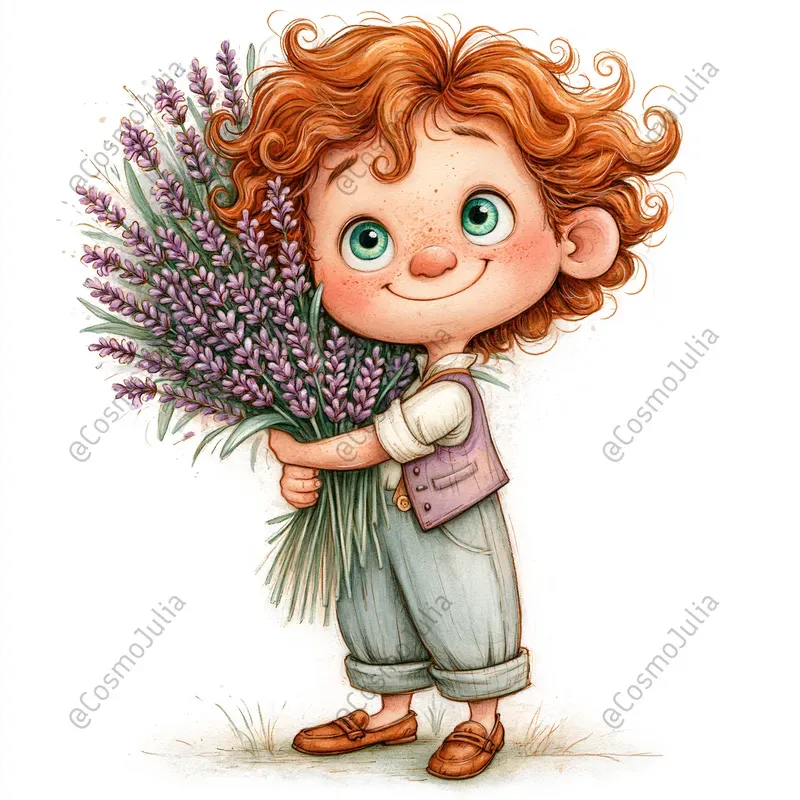 Kids With Flower Bouquets Clipart