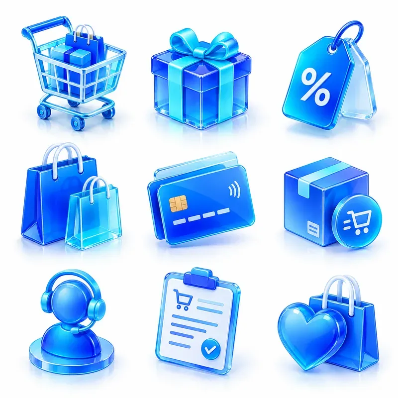 3D Ecommerce Icons 4 Creative Sets