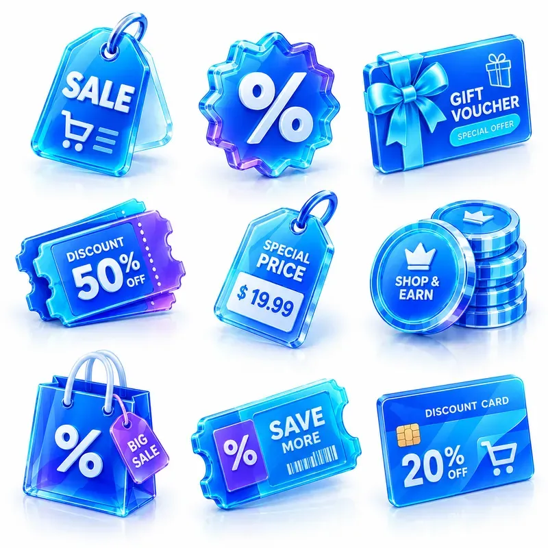 3D Ecommerce Icons 4 Creative Sets