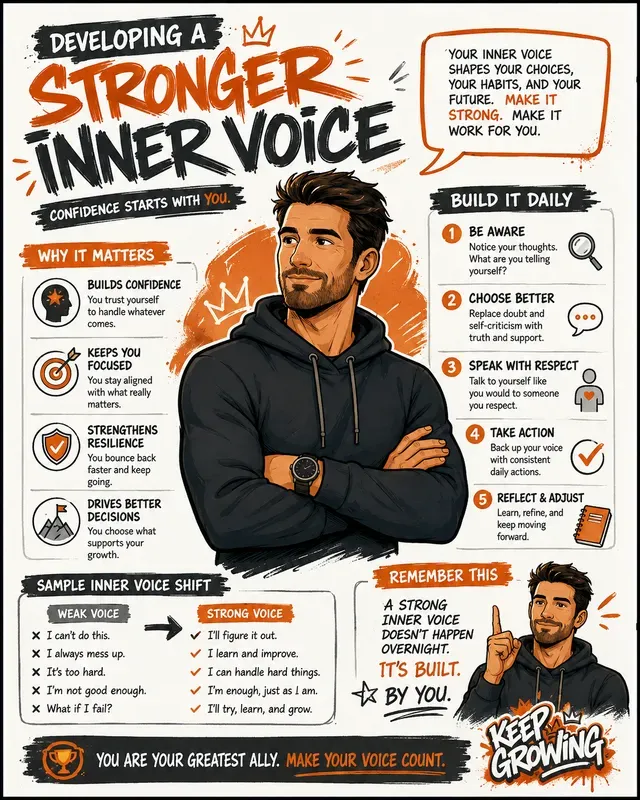 Mens Confidence Infographic Sketchnotes