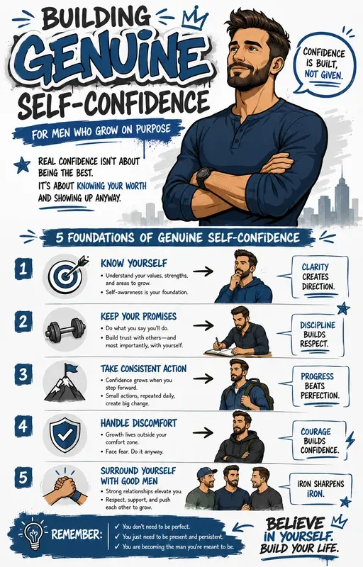 Mens Confidence Infographic Sketchnotes