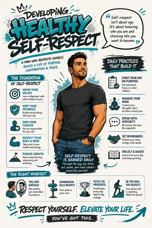 Mens Confidence Infographic Sketchnotes