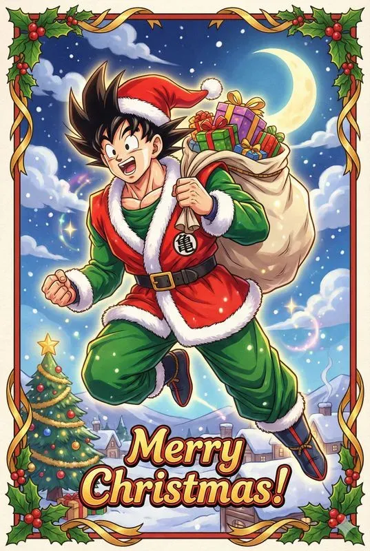 Anime Christmas Postcards