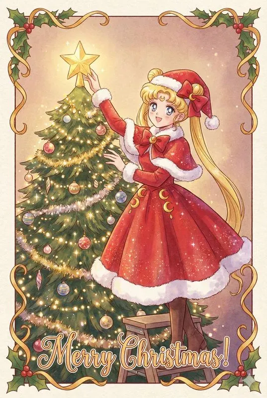 Anime Christmas Postcards