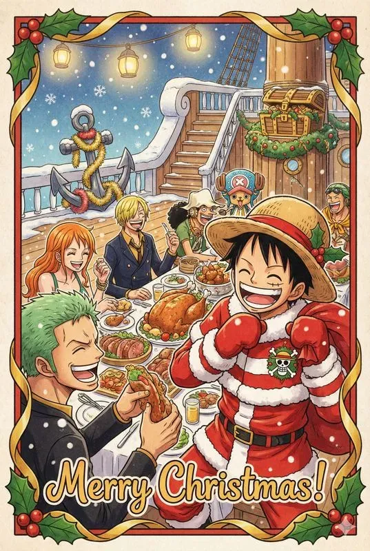 Anime Christmas Postcards