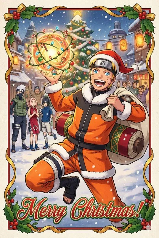 Anime Christmas Postcards