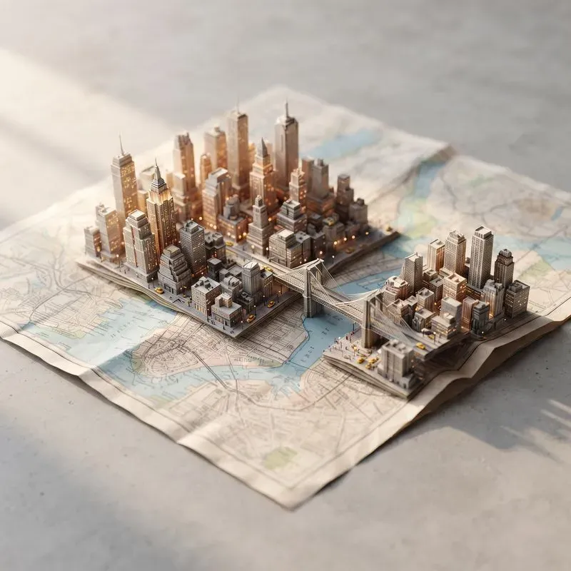Paper Map Pop Out Cities