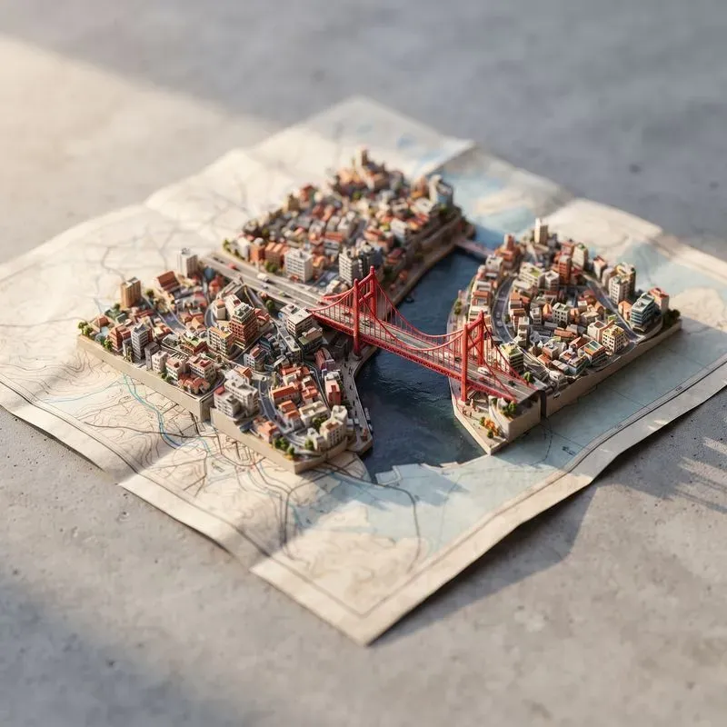 Paper Map Pop Out Cities
