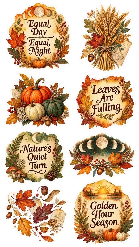 Autumn Equinox Quote Stickers Png