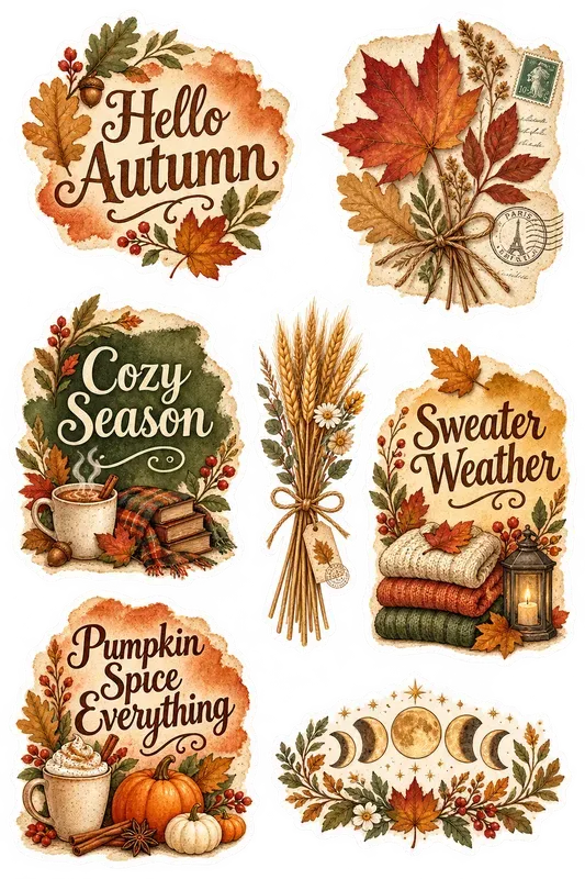 Autumn Equinox Quote Stickers Png