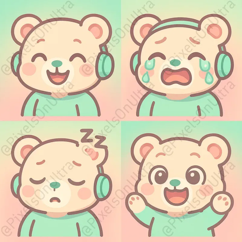 Chibi Animal Streamer Emojis Icons