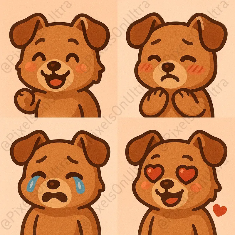 Chibi Animal Streamer Emojis Icons