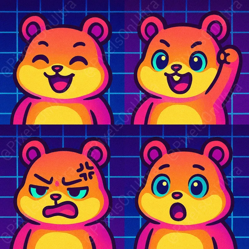 Chibi Animal Streamer Emojis Icons