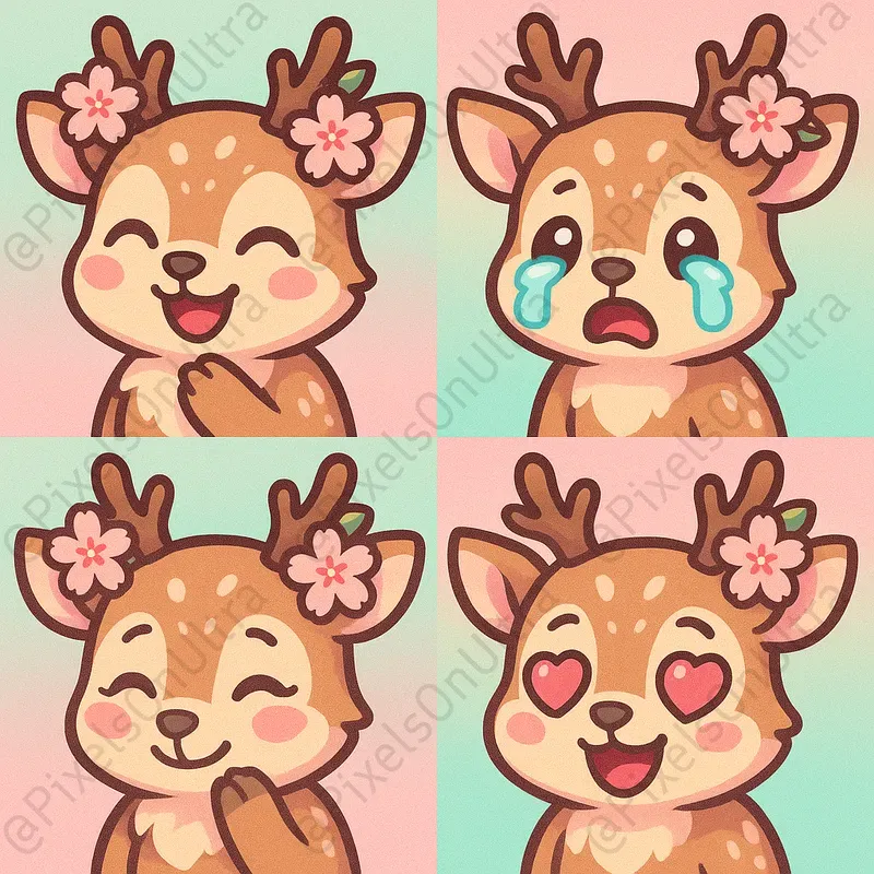Chibi Animal Streamer Emojis Icons