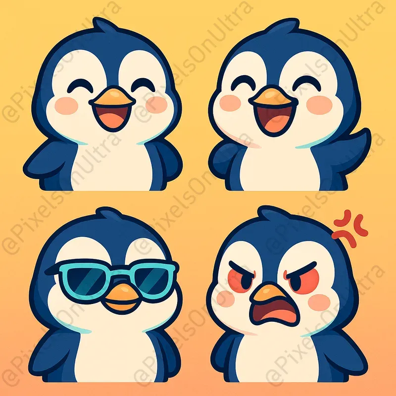 Chibi Animal Streamer Emojis Icons