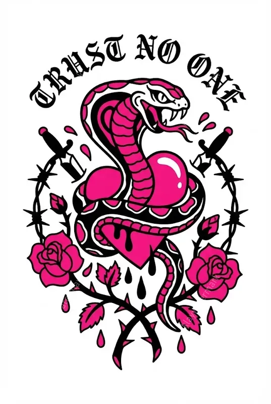 Y2k Anti Valentine Tattoo Flash