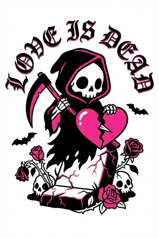 Y2k Anti Valentine Tattoo Flash