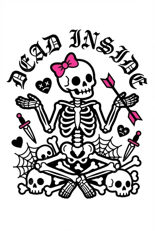 Y2k Anti Valentine Tattoo Flash