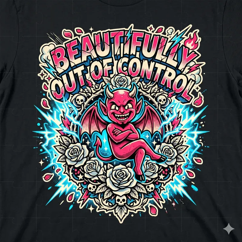 Vintage Demon Streetwear Graphics