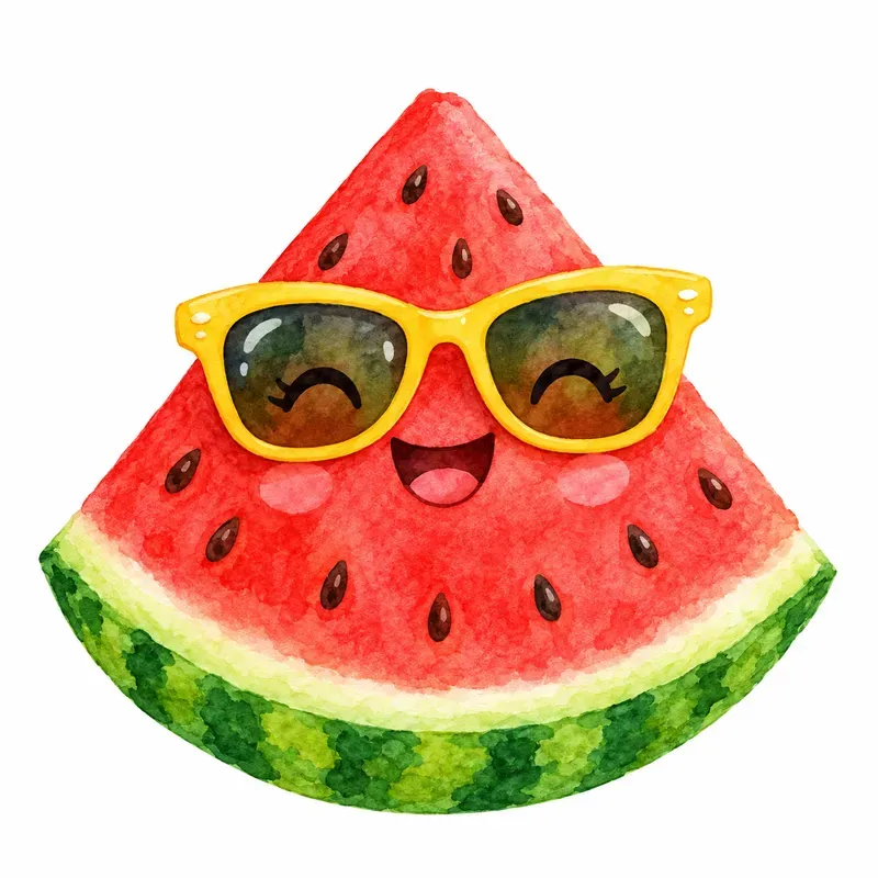 Watermelon Slices With Sunglasses