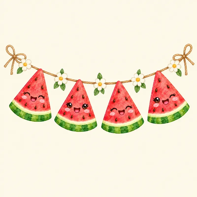Watermelon Slices With Sunglasses