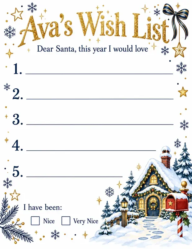 Kids Christmas Wish List Printables