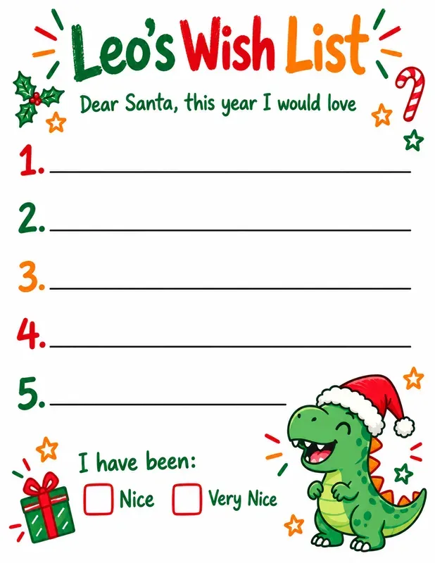 Kids Christmas Wish List Printables
