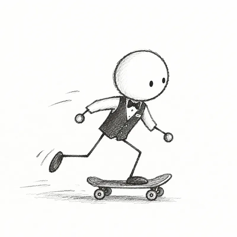 Stickman Lines Minimalistic Cute Art