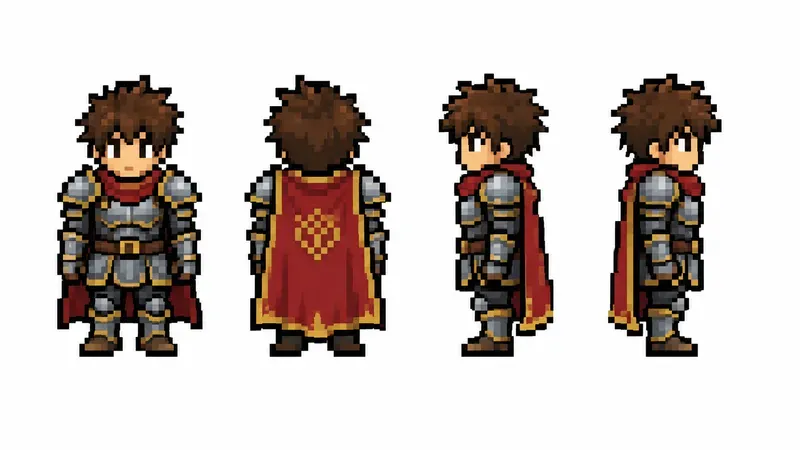 8bit RPG Character Turnaround Sprites