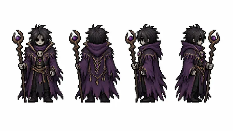 8bit RPG Character Turnaround Sprites