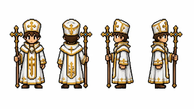 8bit RPG Character Turnaround Sprites