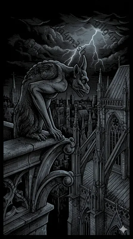 Dark Gothic Duotone Engravings