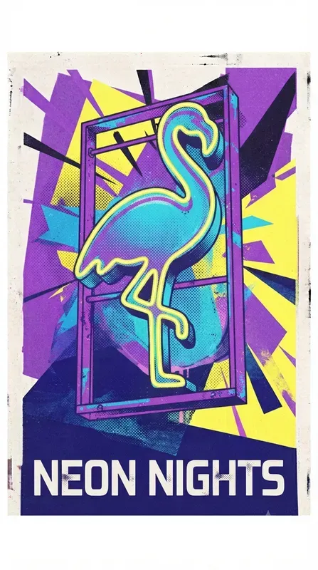 Vintage Risograph Halftone Poster Art